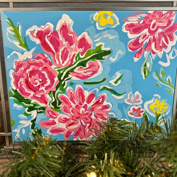 Hand Painted Lily Pulitzer Inspired Canvas - Picture 2 of 4